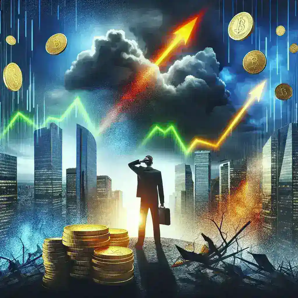 "Oracle Corporation's financial report highlights earnings beat with stock market reaction, showcasing a worried investor reviewing Oracle's performance metrics."