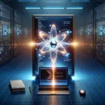 "Quantum computing startup team collaborating on error correction solutions in a modern lab setting, showcasing advanced technology and innovative research towards achieving breakthrough performance."